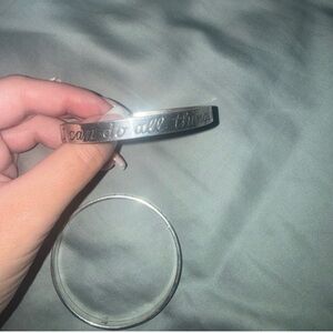 Silver James Avery Inspirational Bangle Bracelet